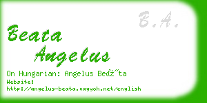beata angelus business card